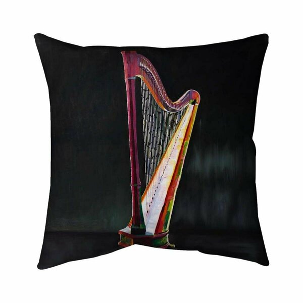 Begin Home Decor 26 x 26 in. Colorful Realistic Harp-Double Sided Print Indoor Pillow 5541-2626-MU39